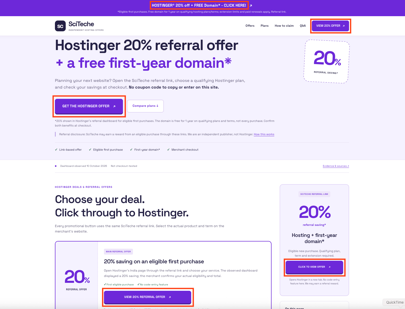 Step 1: Click a referral offer
